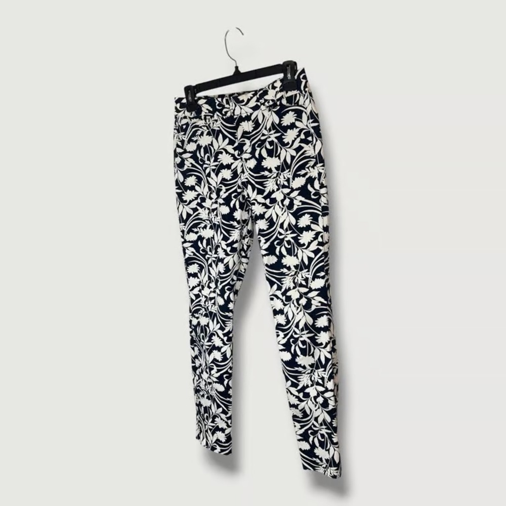 Old Navy Blue White Floral High Rise Pixie Skinny Pants Size 2